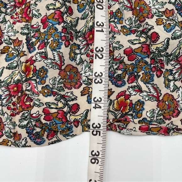 New Natural Life Sz Small High Neck Tiered Mini Dress Floral Print Tie Back - Picture 11 of 11